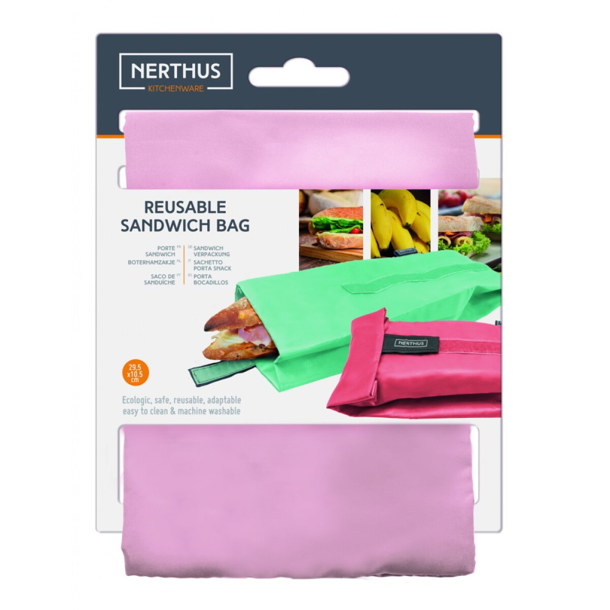 Джоб / чанта за сандвичи и храна Nerthus - цвят розов