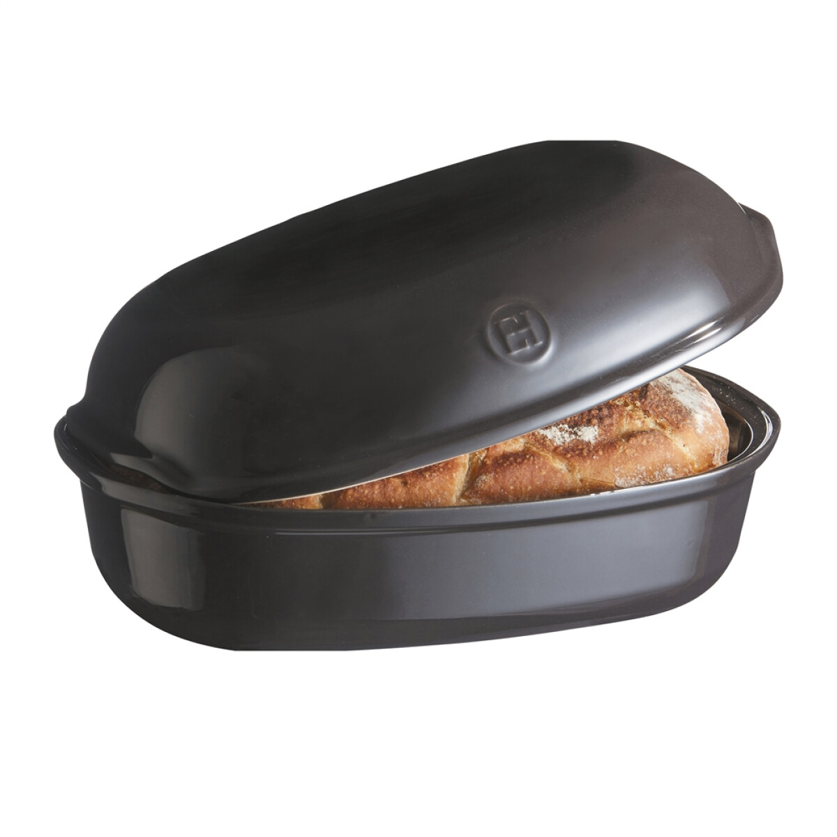Керамична елипсовидна форма за печене на хляб EMILE HENRY ARTISAN BREAD BAKER - 34 х 22 х 15 см, цвят черен