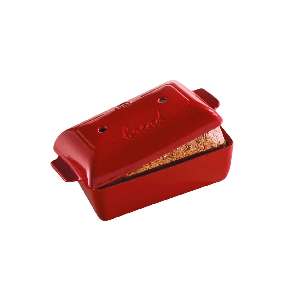 Керамична правоъгълна форма за печене на хляб EMILE HENRY BREAD LOAF BAKER - 28 х 13 х 12 см, цвят червен