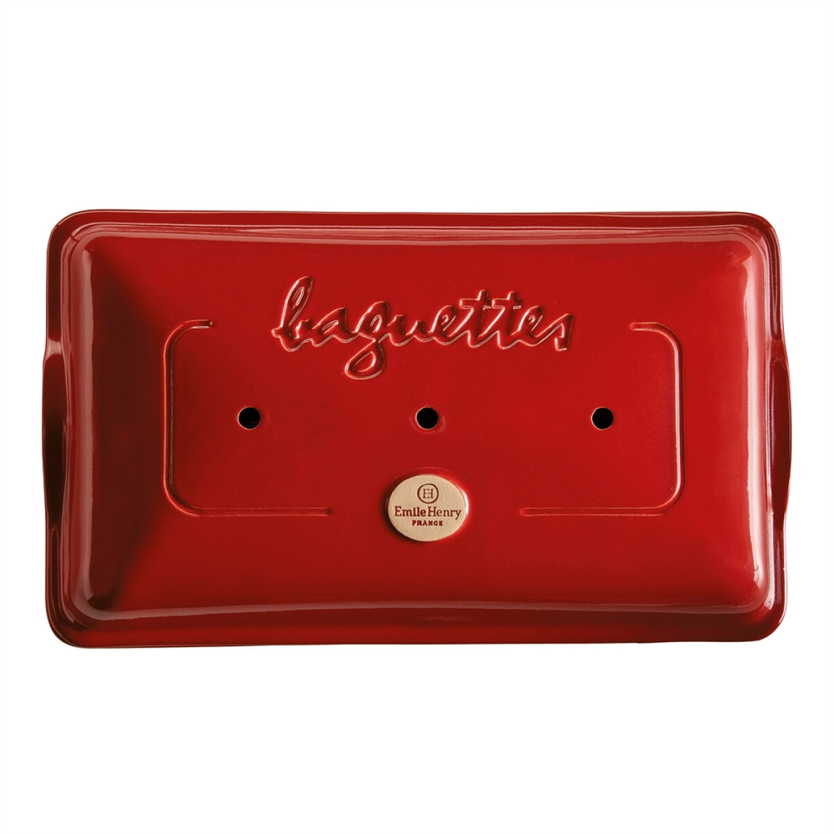 Керамична форма за печене на багети EMILE HENRY BAGUETTE BAKER - 39,5 х 23 см, цвят червен