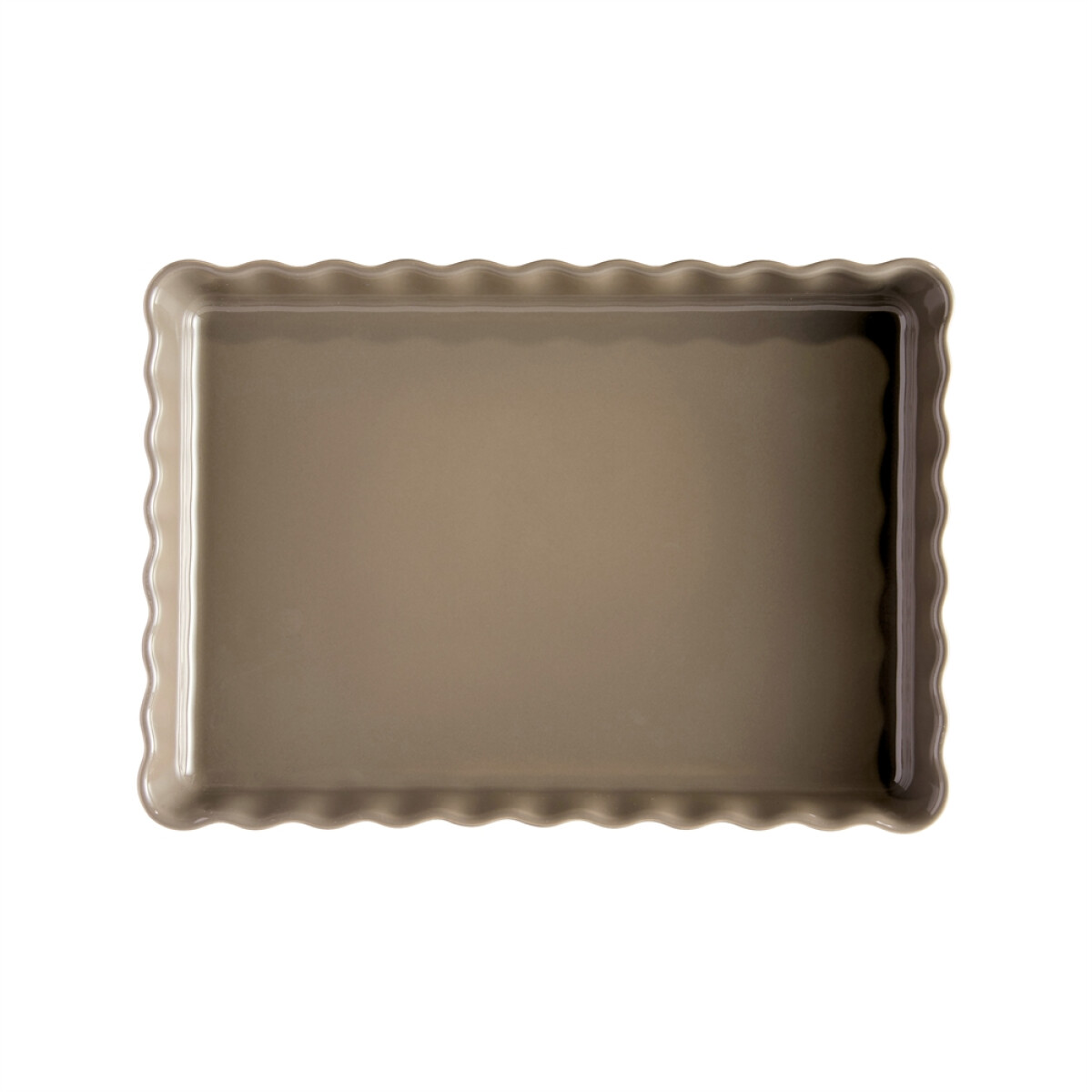Керамична форма за тарт EMILE HENRY DEEP RECTANGULAR TART DISH - цвят сиво-бежов