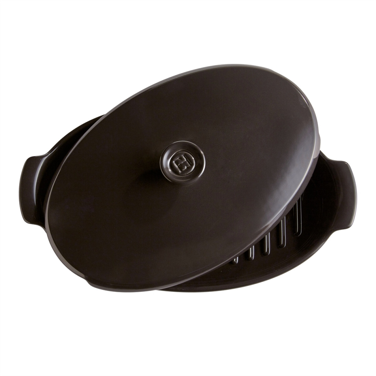 Керамична овална тава за печене EMILE HENRY PAPILLOTE - 1,9 л, 42 х 25 см, цвят черен