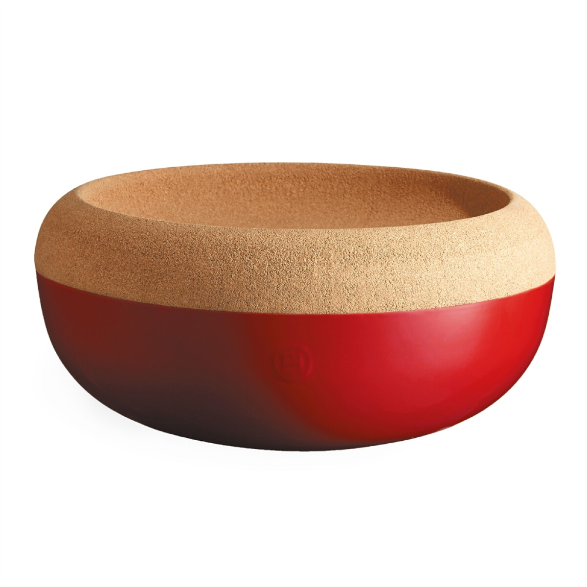Керамична купа / фруктиера с корков капак EMILE HENRY LARGE STORAGE BOWL - Ø 36 см, цвят червен