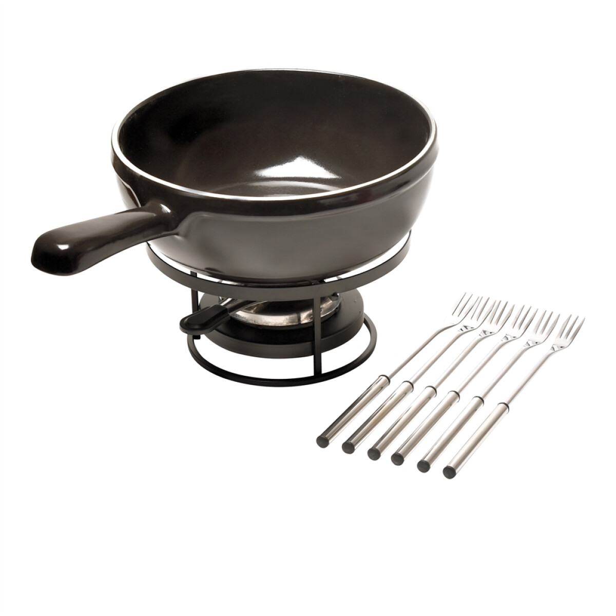 Керамичен сет за фондю EMILE HENRY FONDUE SET - 35 х 24 см, цвят черен