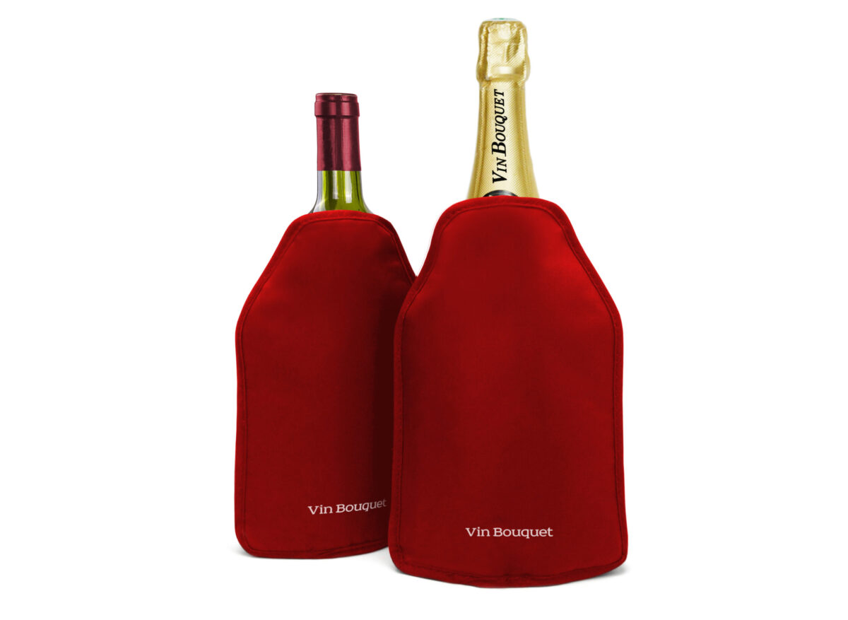 Охладител за бутилки с гел Vin Bouquet - червен цвят