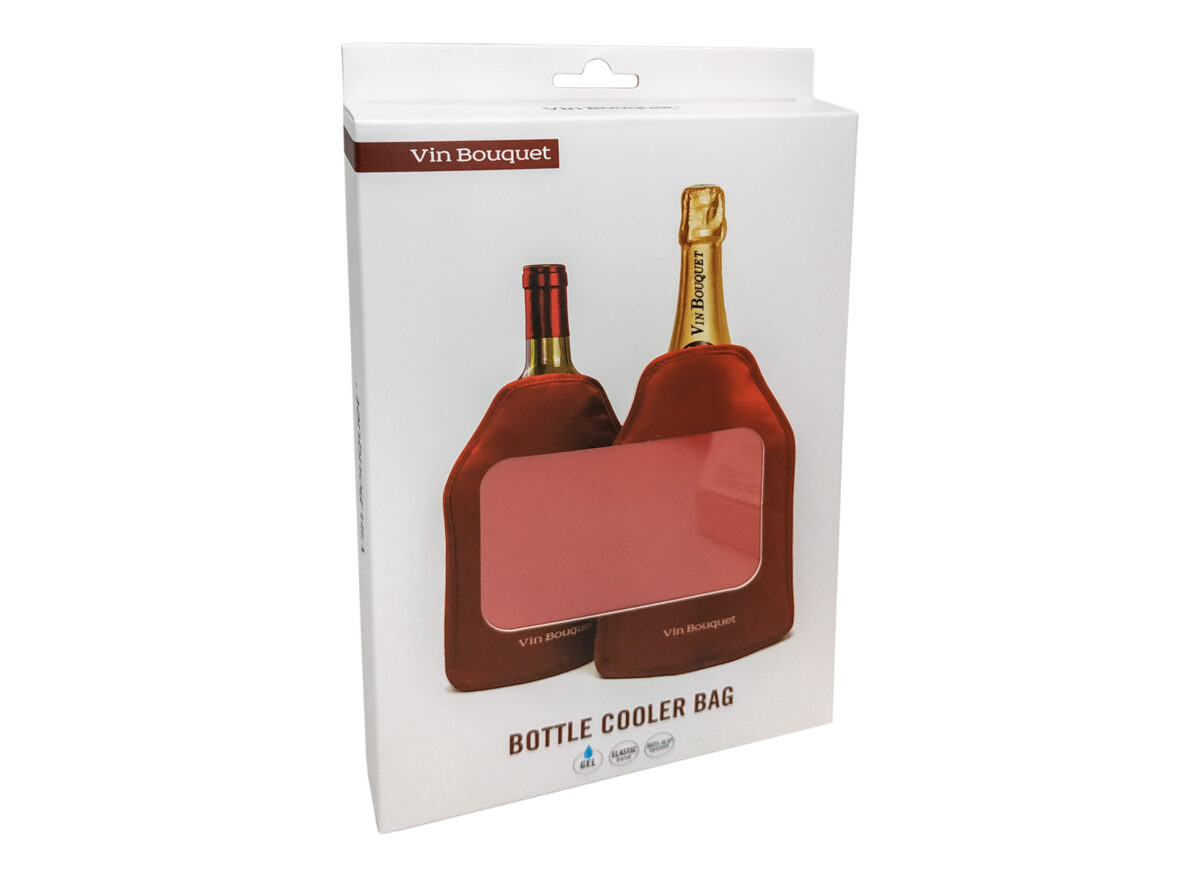 Охладител за бутилки с гел Vin Bouquet - червен цвят