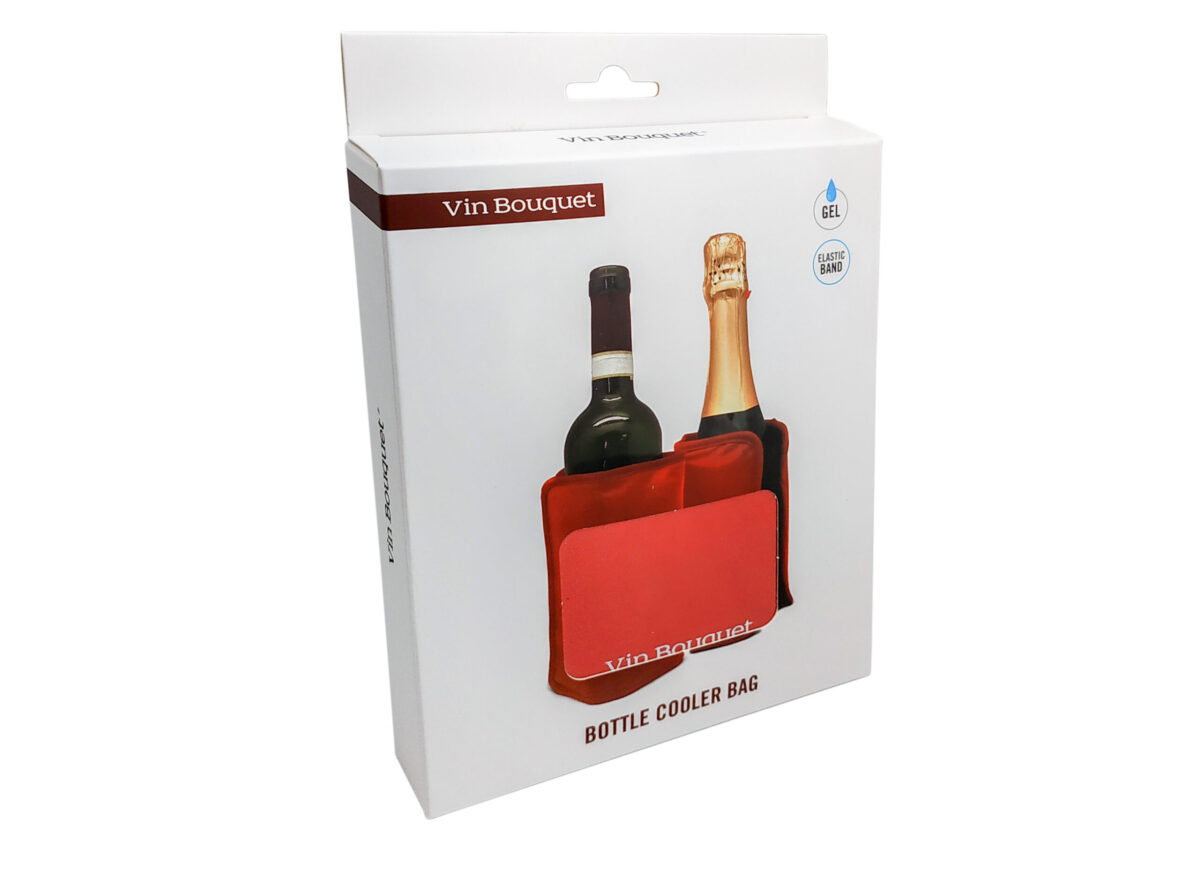 Охладител за бутилки с гел Vin Bouquet - червен