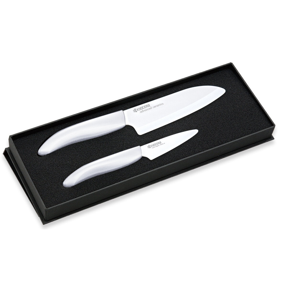 Комплект от 2 бр керамични ножове KYOCERA - бяло острие/бяла дръжка