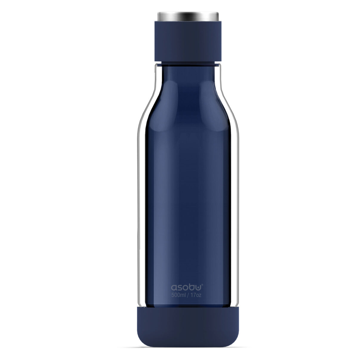 Двустенна бутилка ASOBU INNER PEACE - 500 мл, стъкло/тритан, цвят син