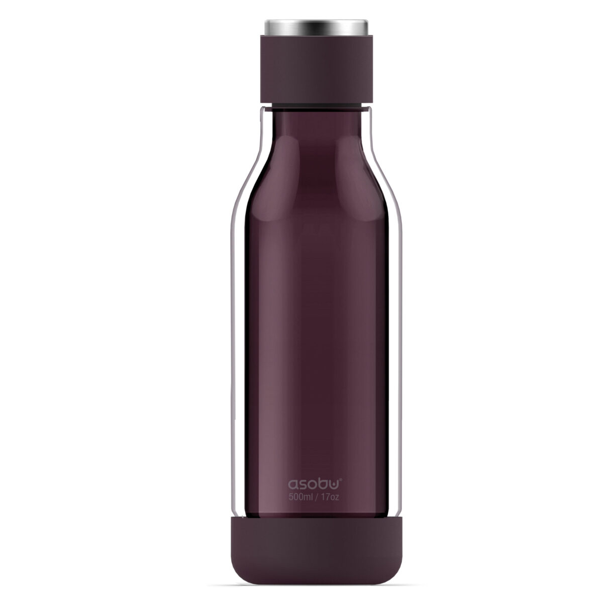 Двустенна бутилка ASOBU INNER PEACE - 500 мл, стъкло/тритан, цвят тъмно червен
