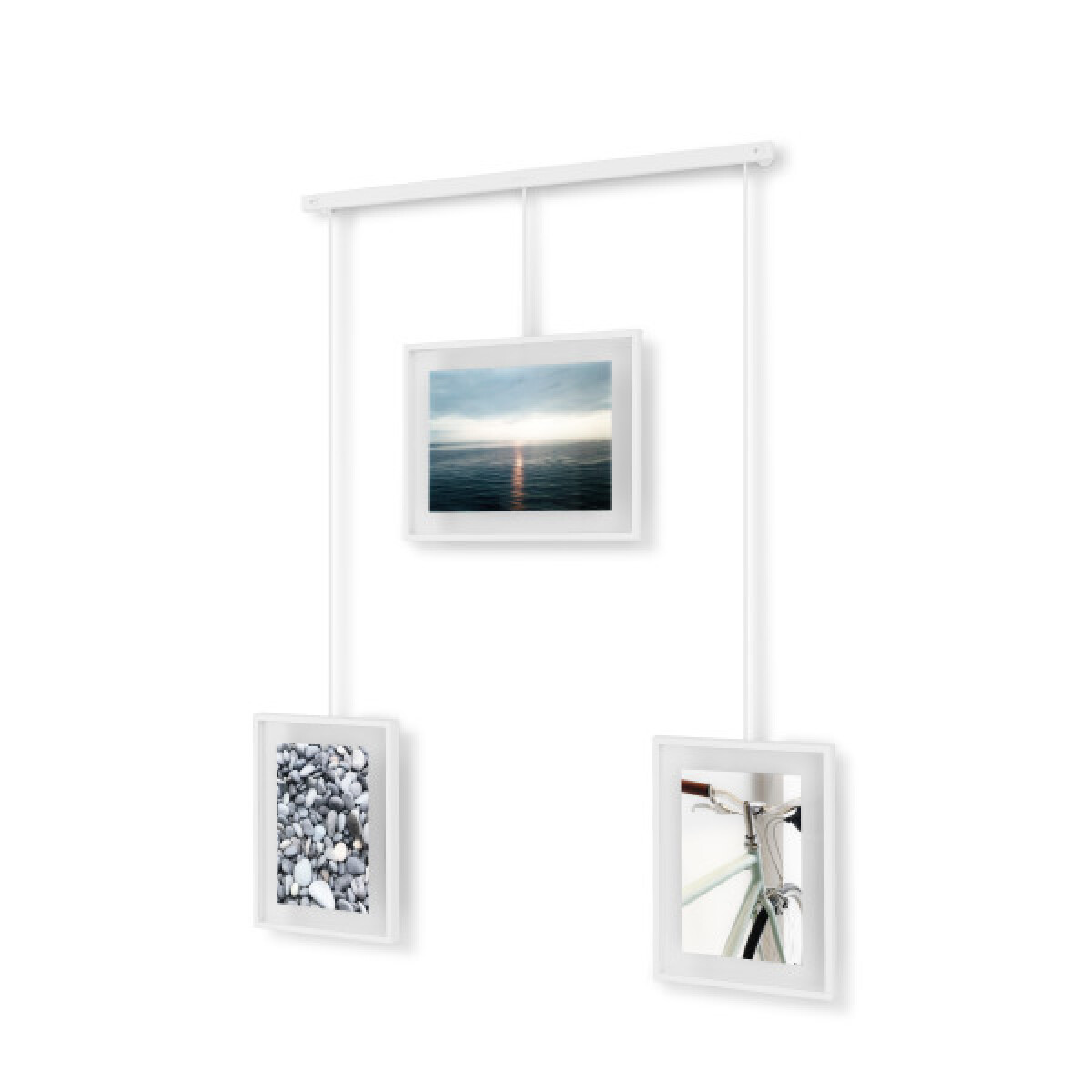 Фотодисплей за стена UMBRA EXHIBIT за 3 снимки - бял цвят