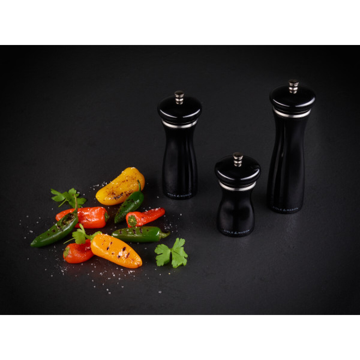 COLE&MASON Мелничка за сол “SHERWOOD BLACK GLOSS“ - 20 см. - цвят черен