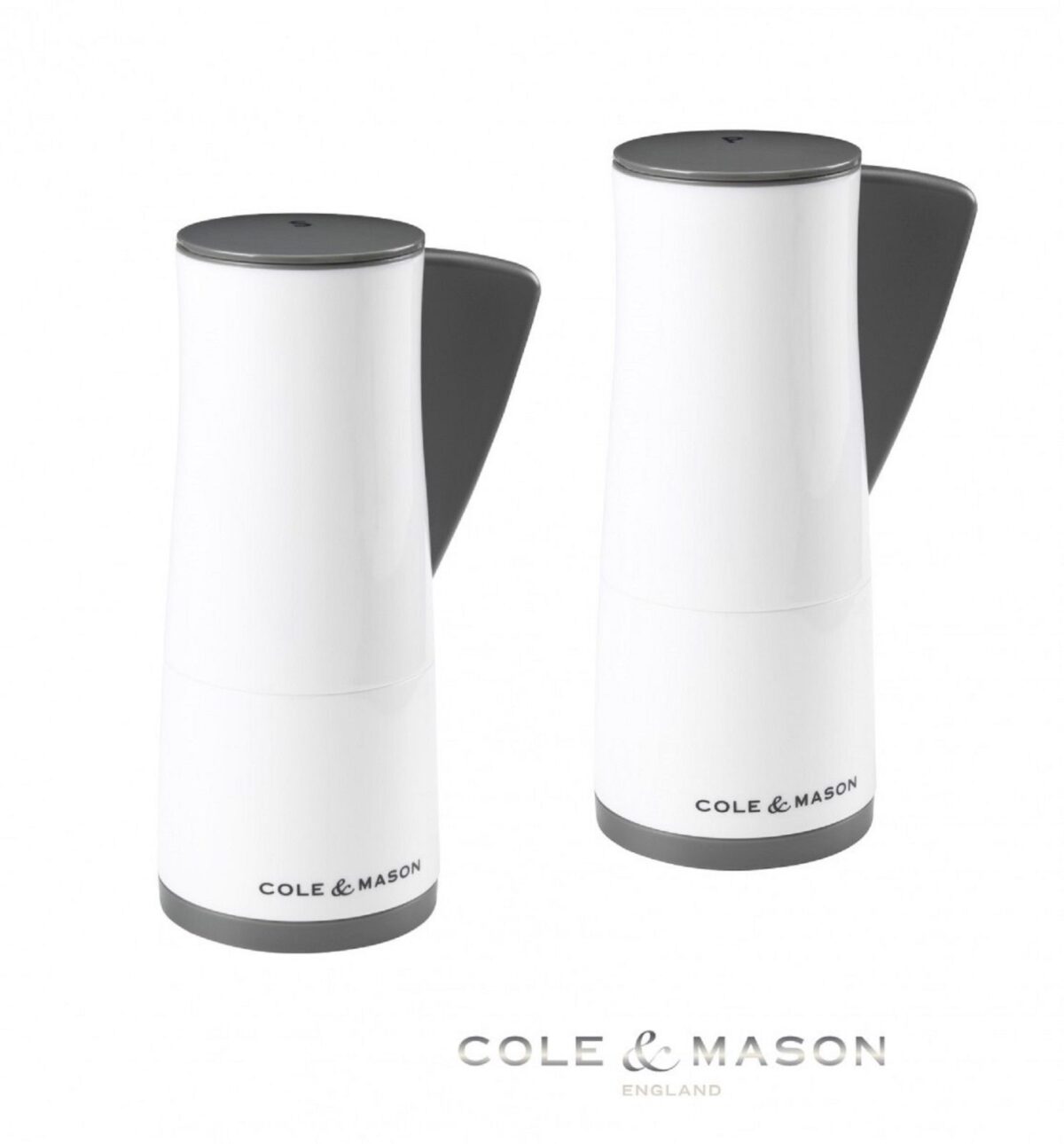 Комплект мелнички за сол и пипер COLE & MASON OXLEY - 14,5 см, цвят бял