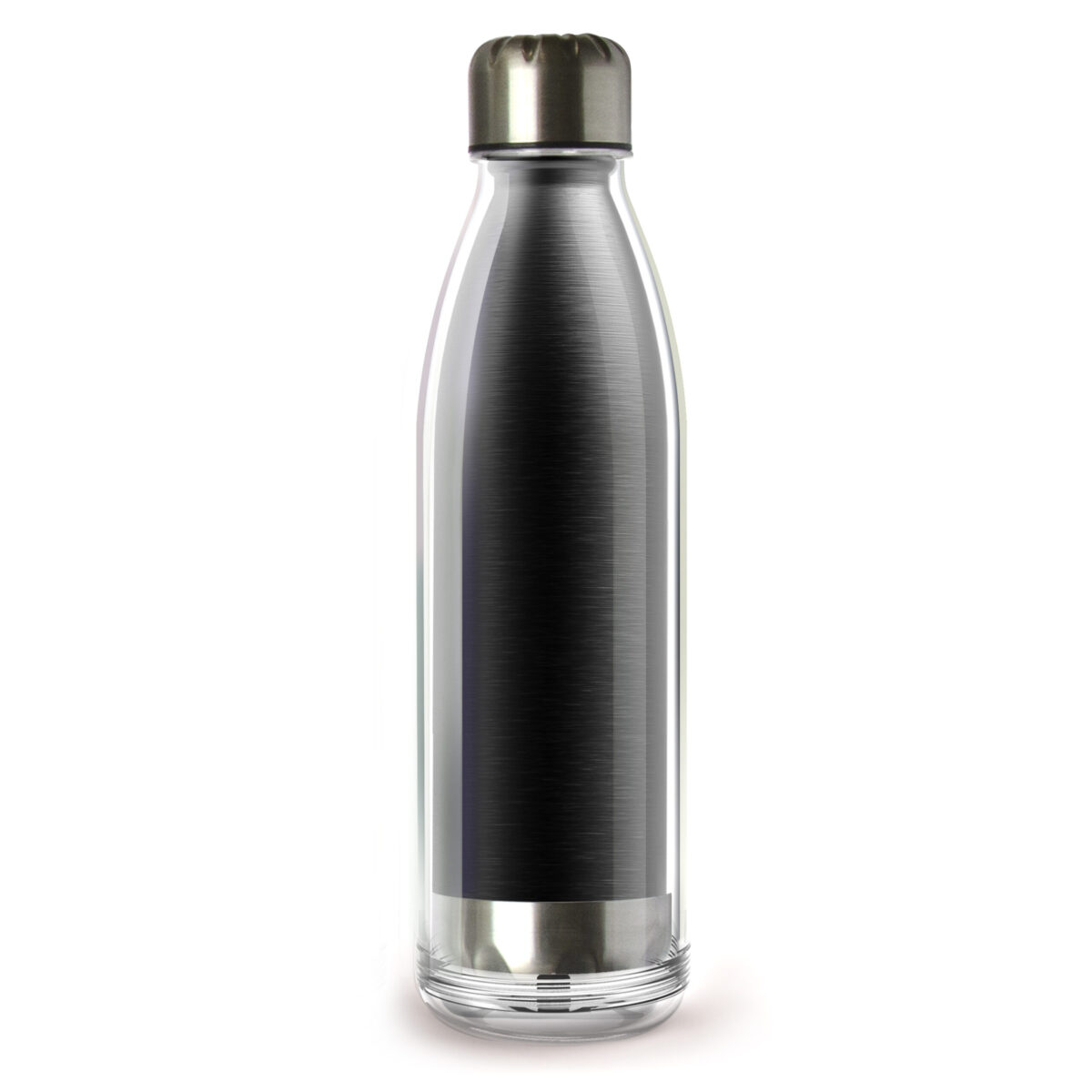 Двустенна термо бутилка ASOBU VIVA LA VIE - 525 мл, цвят черен