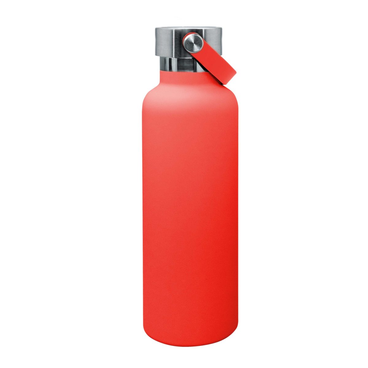 Двустенна спортна бутилка с дръжка Nerthus - цвят КОРАЛ, 750 мл