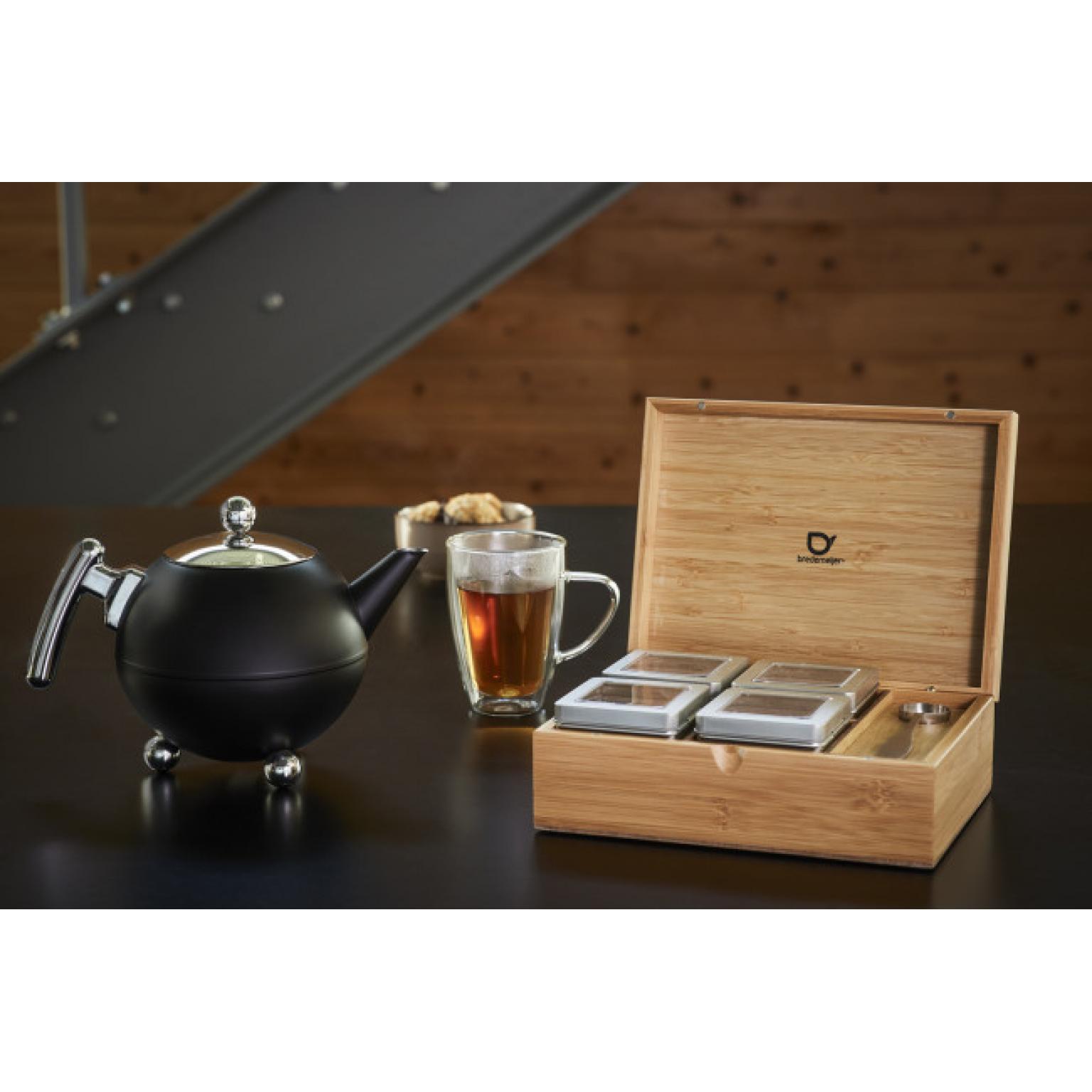 Бамбукова кутия за чай с 4 канистъра и дозаторна лъжица BREDEMEIJER
