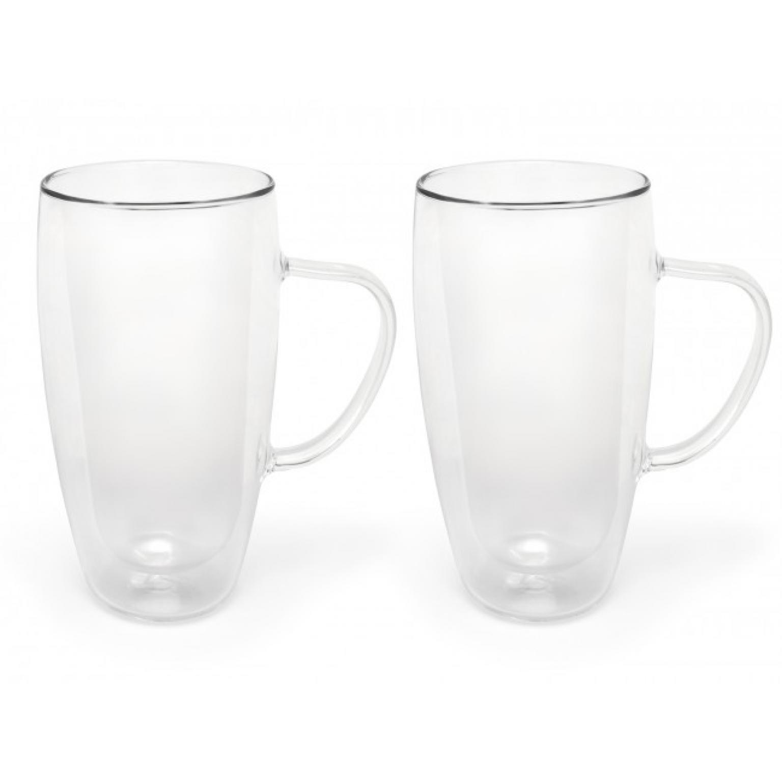 Сет от 2 двустенни стъклени чаши с дръжка за Cappuccino/Latte Macchiato BREDEMEIJER - 400 мл