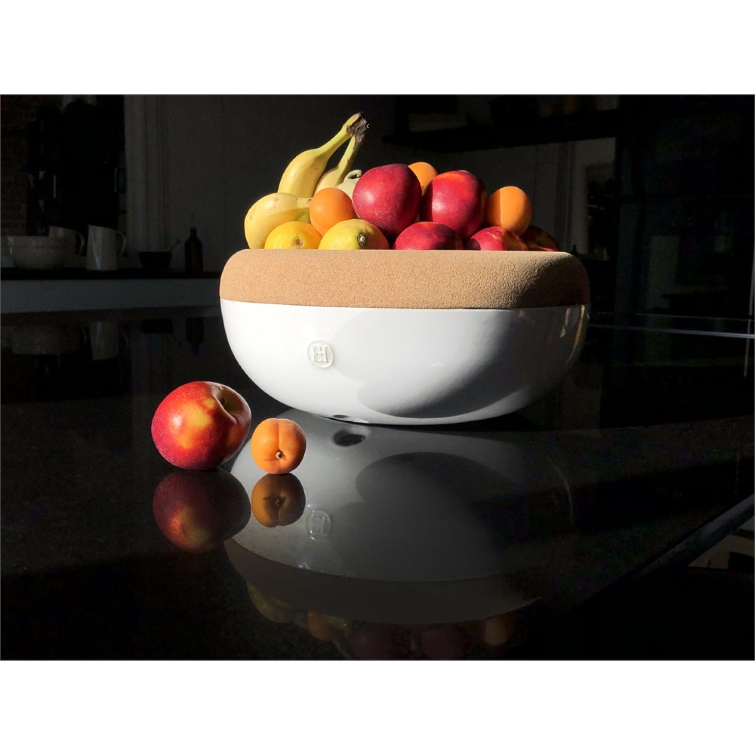 Керамична купа / фруктиера с корков капак EMILE HENRY LARGE STORAGE BOWL - Ø 36 см, цвят черен
