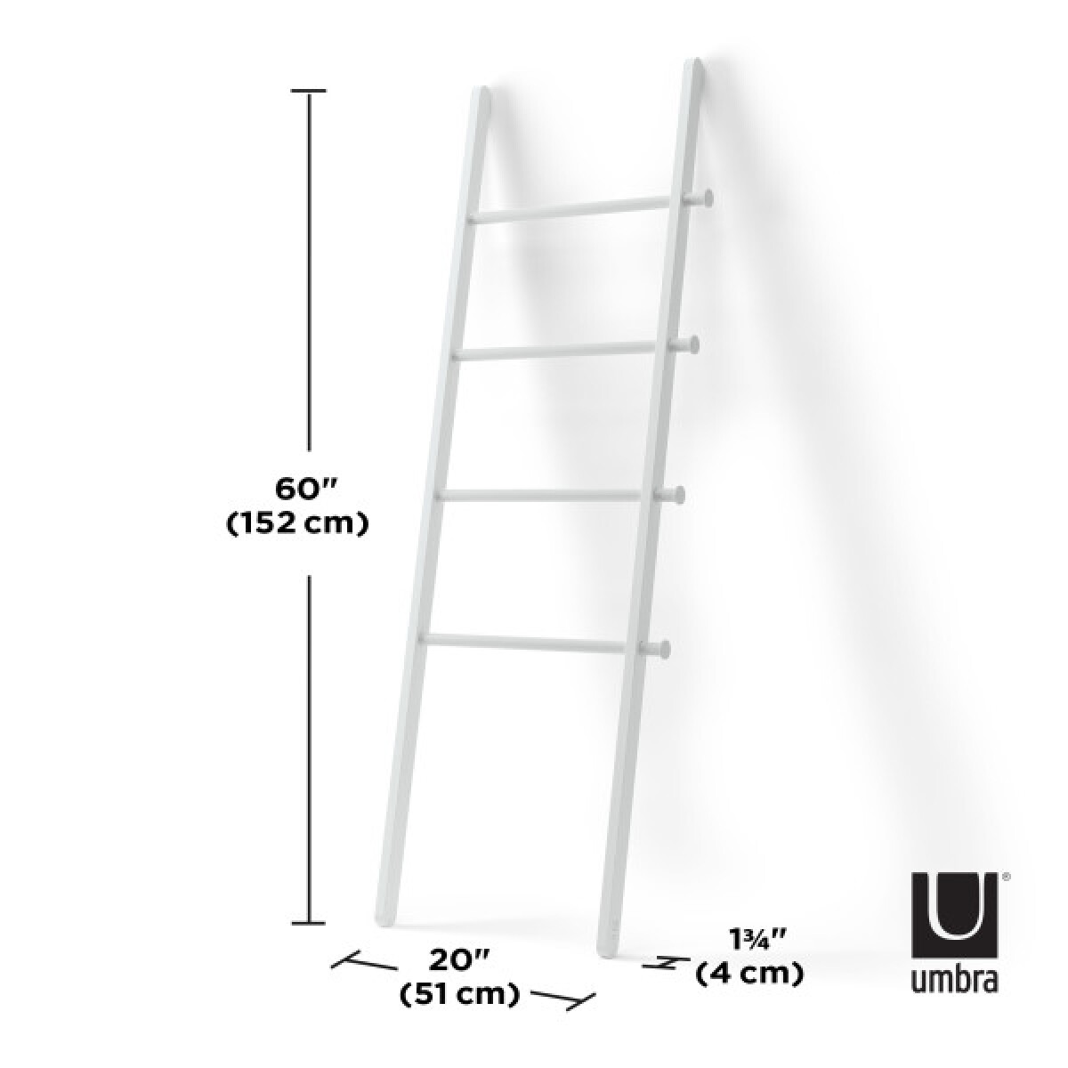 Закачалка за кърпи тип стълба UMBRA LEANA - цвят бял