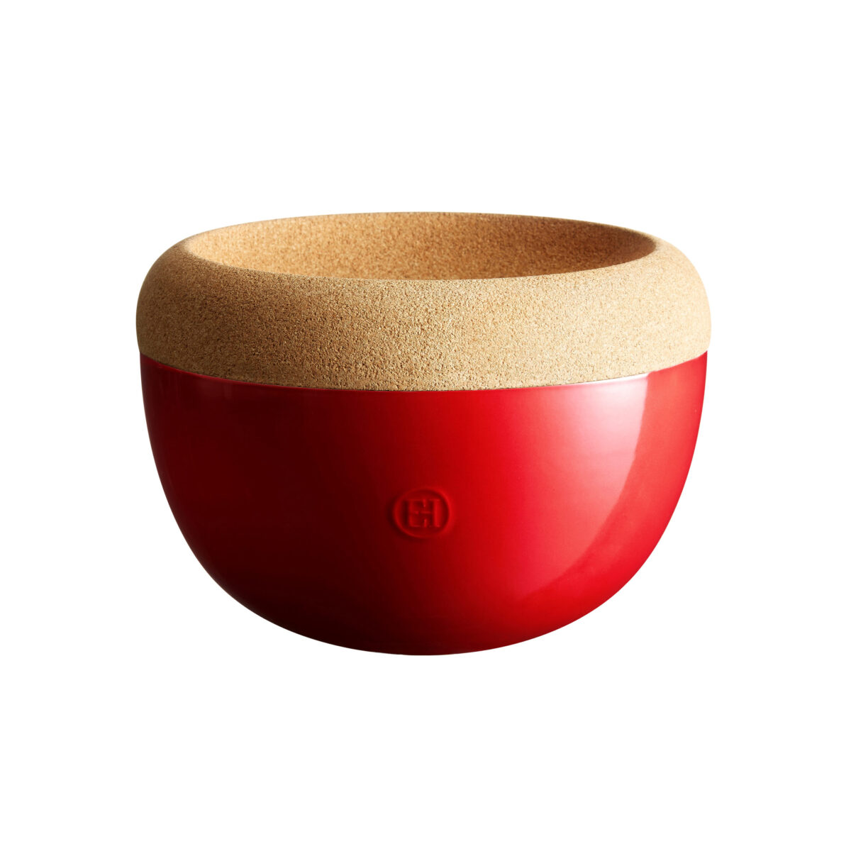 Керамична купа / фруктиера с корков капак EMILE HENRY DEEP STORAGE BOWL - Ø 27 см, цвят червен