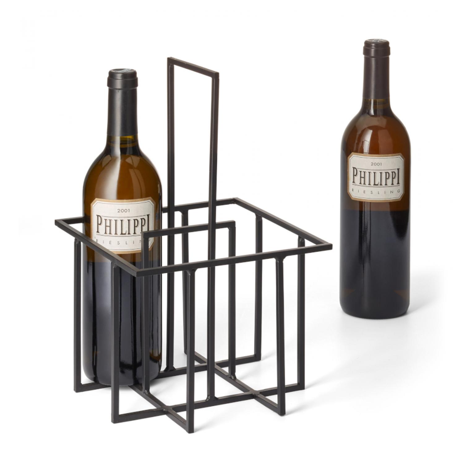 Метална кошница / стойка за вино PHILIPPI CUBO - черна