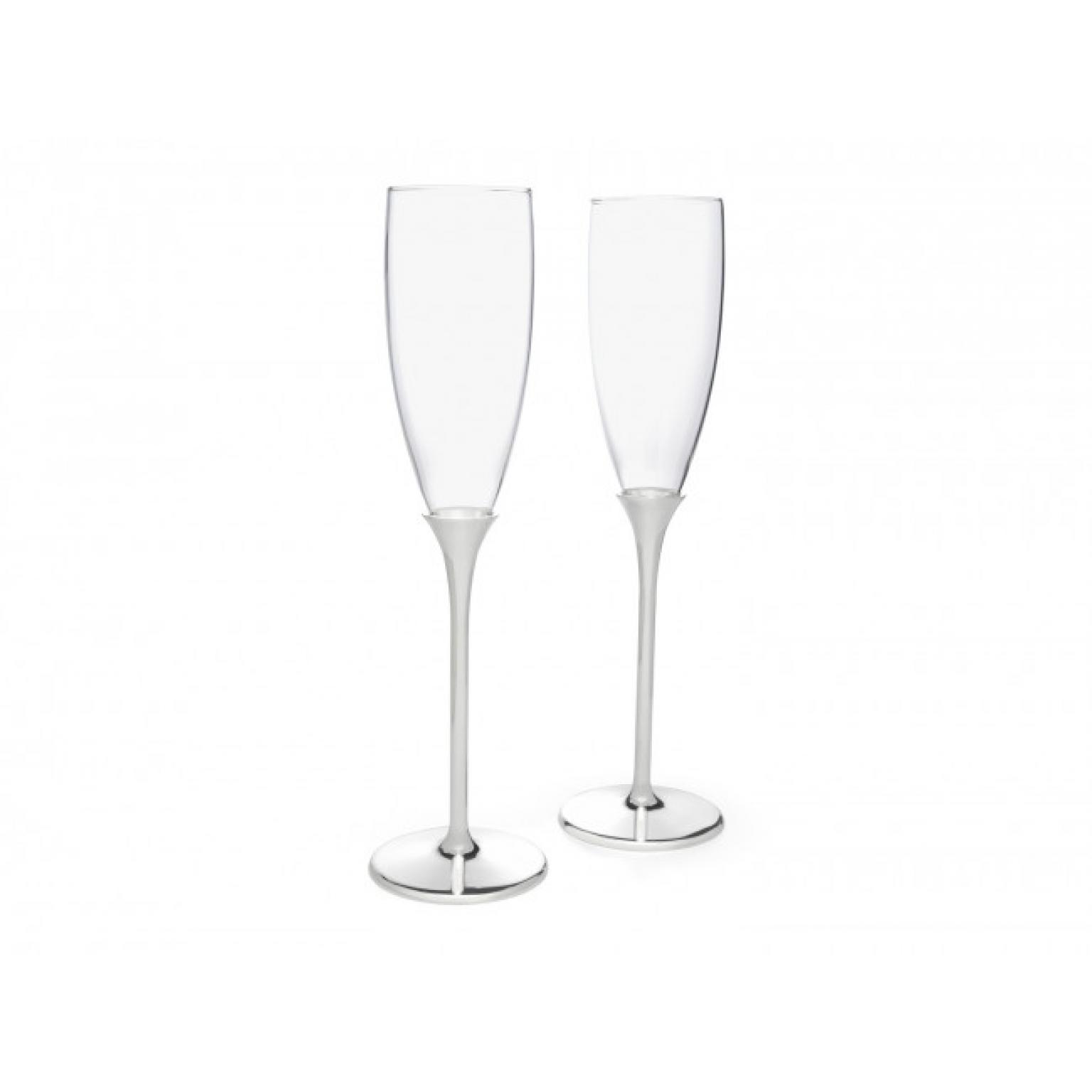 Сет от 2 бр. чаши за шампанско със сребърно покритие ZILVERSTAD Smooth