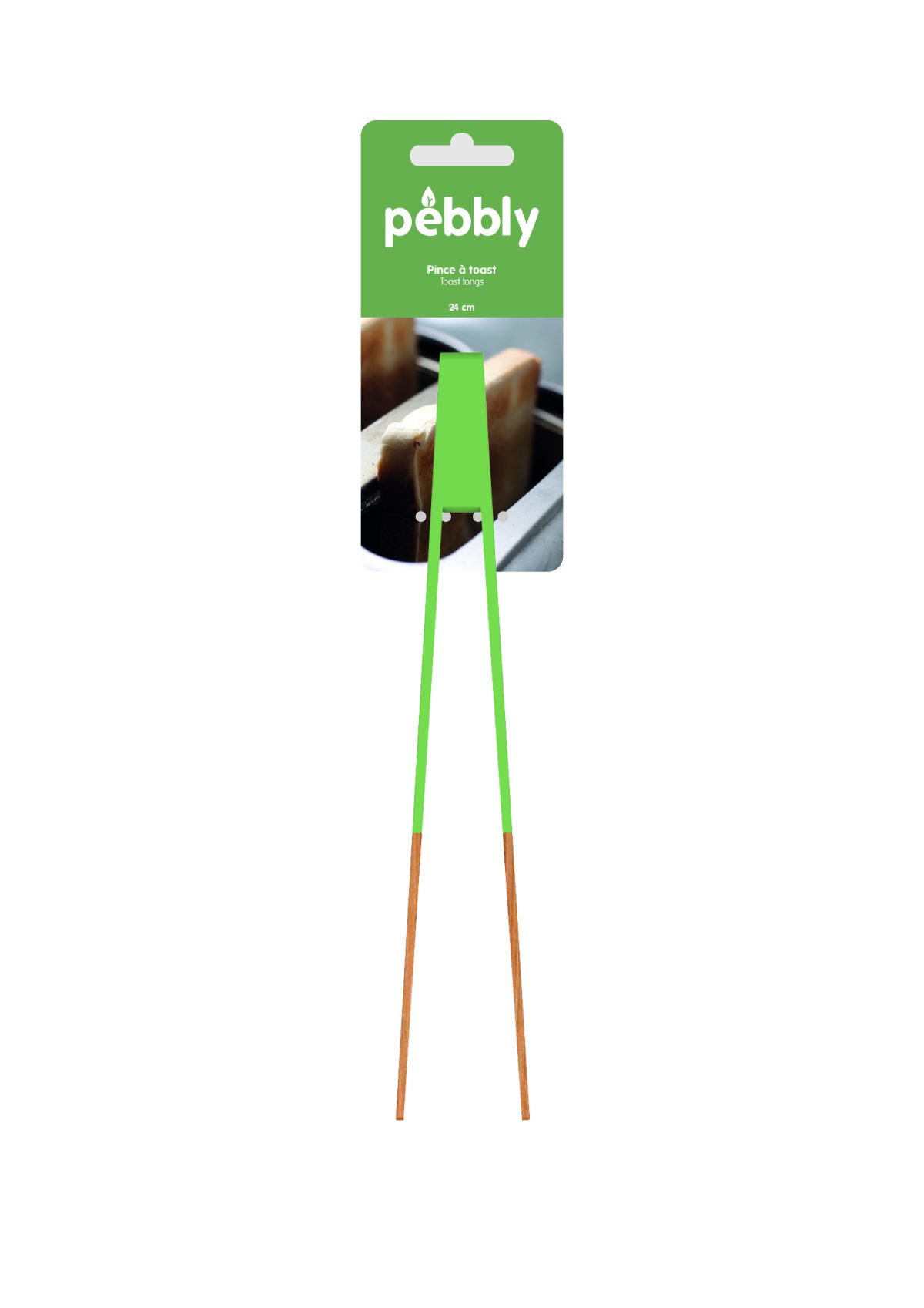 Бамбукова щипка PEBBLY - 24 см, зелена