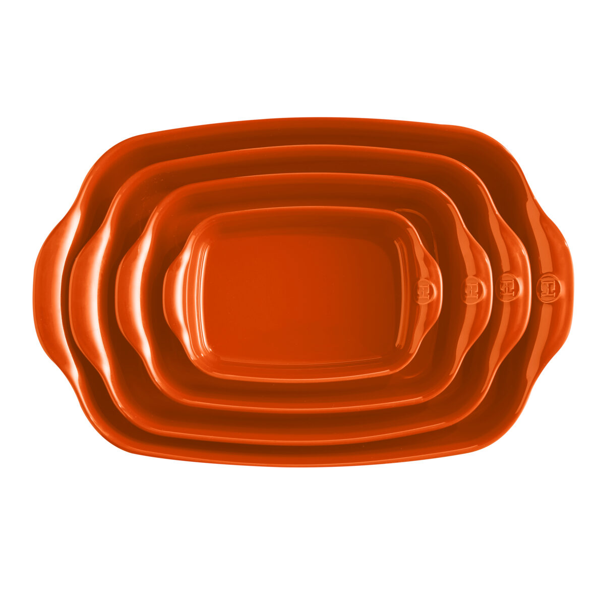 Керамична тава EMILE HENRY LARGE RECTANGULAR OVEN DISH - 42 х 28 см, цвят оранжев
