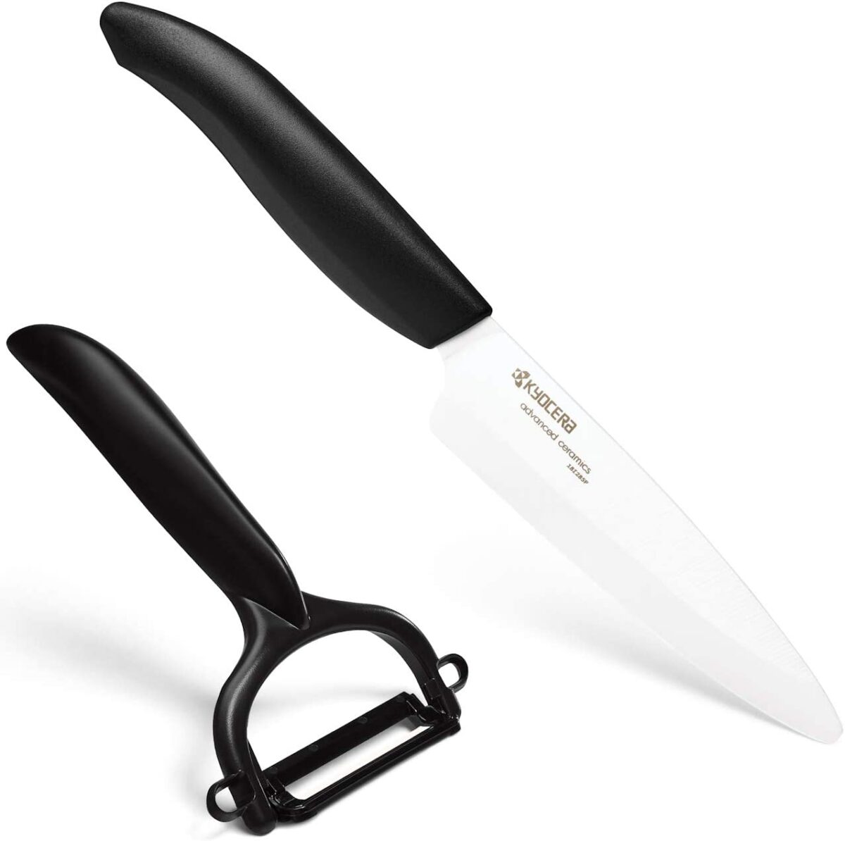 Комплект керамичен нож KYOCERA серия GEN и белачка - цвят черен