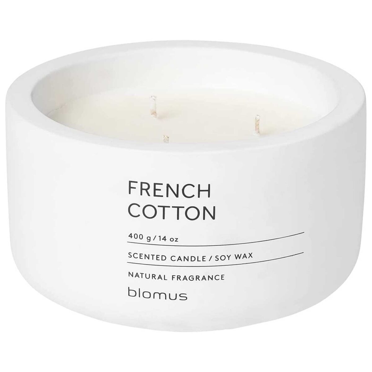 Ароматна свещ BLOMUS FRAGA - размер XL, аромат French Cotton, цвят Lily White