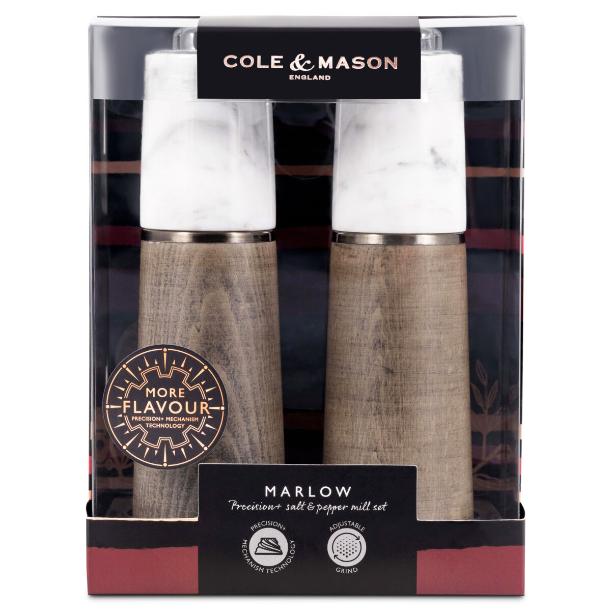 Подаръчен комплект мелнички за сол и пипер COLE & MASON MARLOW MARBLE - 18,5 см