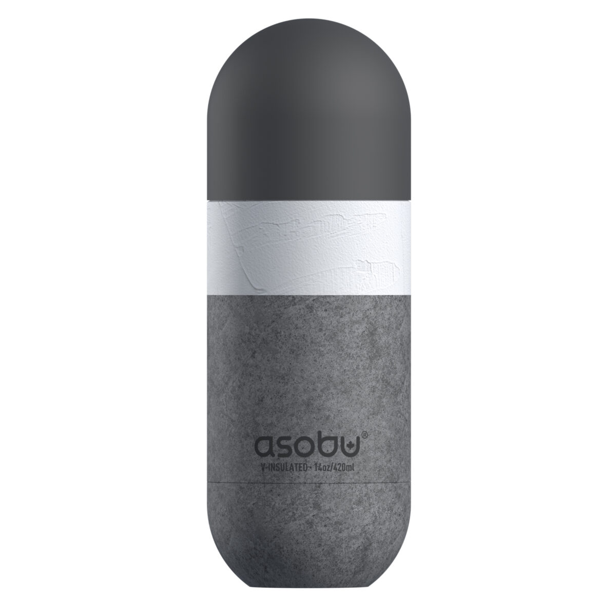 Двустенна термо бутилка ASOBU ORB - 420 мл, цвят сив