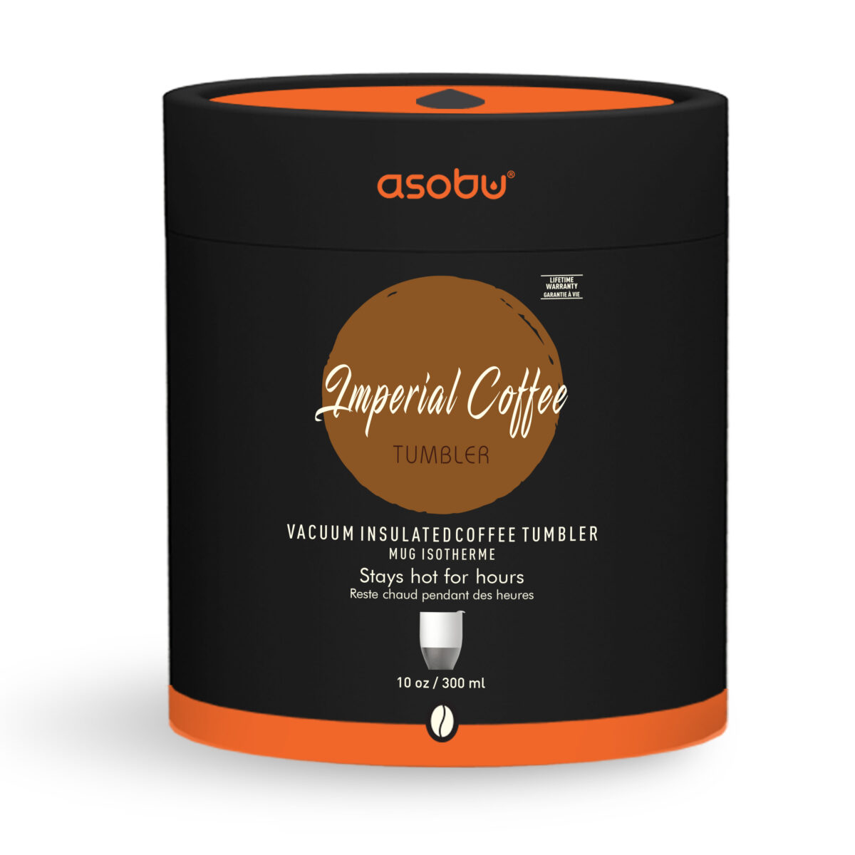 Двустенна термочаша ASOBU IMPERIAL COFFEЕ - 300 мл, цвят черен/инокс