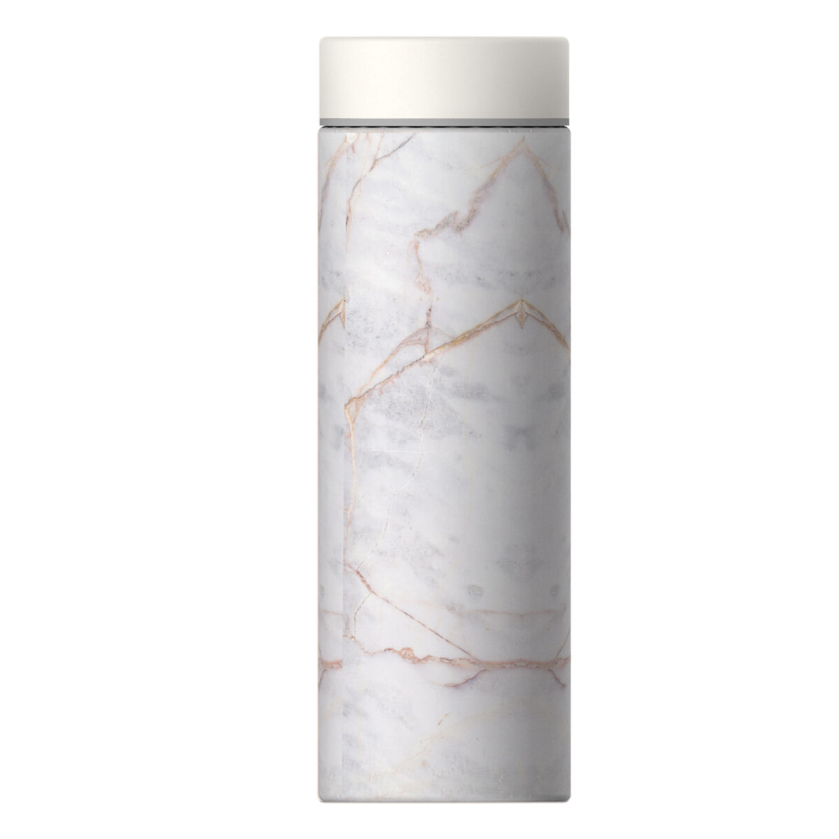 Двустенна термо бутилка с вакуумна изолация ASOBU LE BATON - 500 мл, цвят бял мрамор