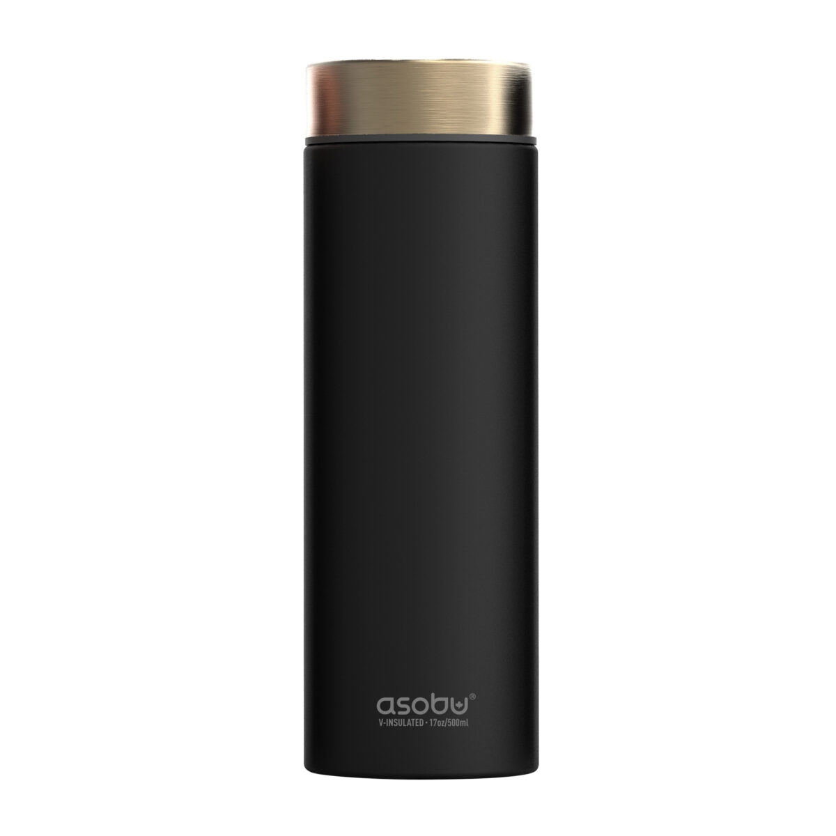 Двустенна термо бутилка с вакуумна изолация ASOBU LE BATON - 500 мл, черна/злато