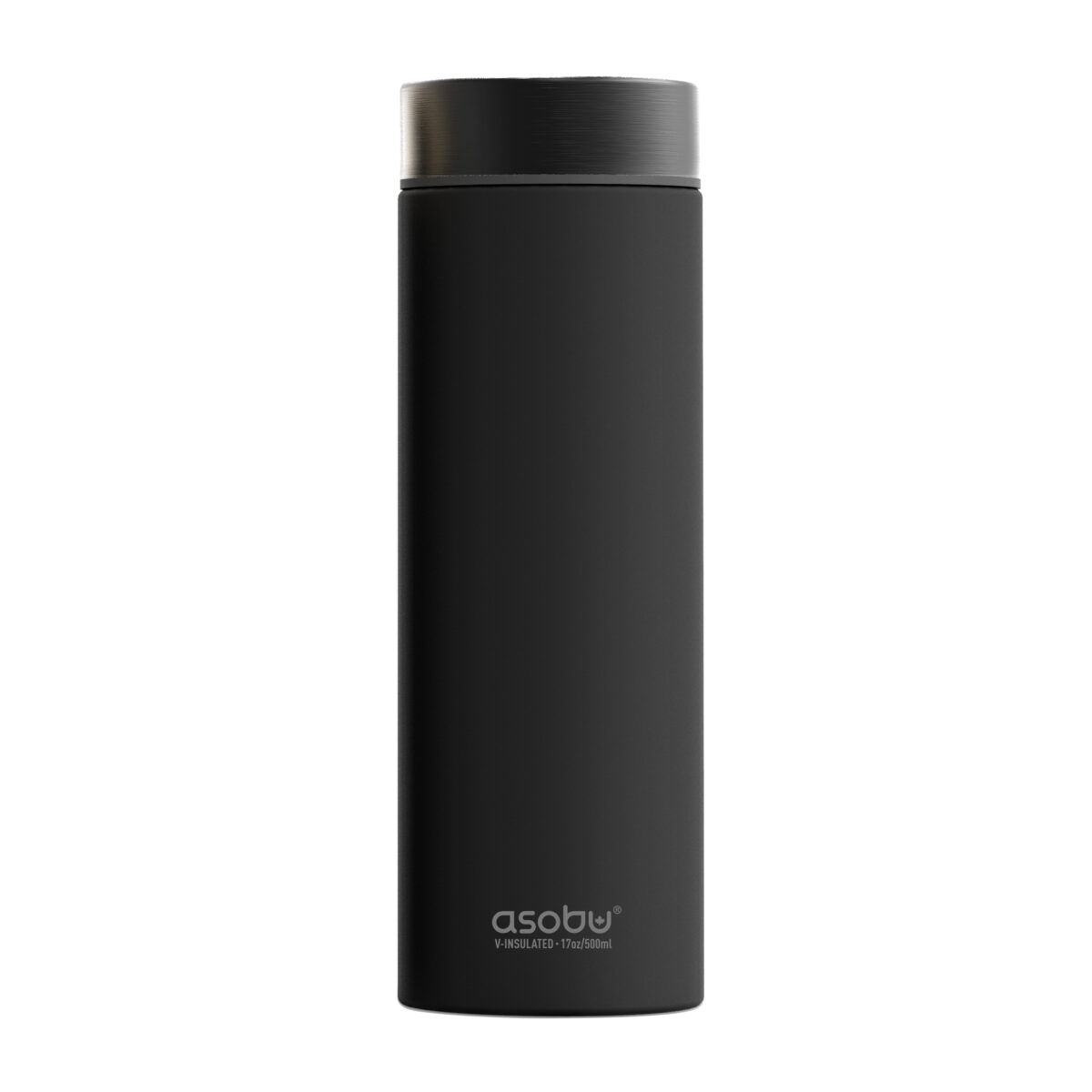 Двустенна термо бутилка с вакуумна изолация ASOBU LE BATON - 500 мл, черна/графит