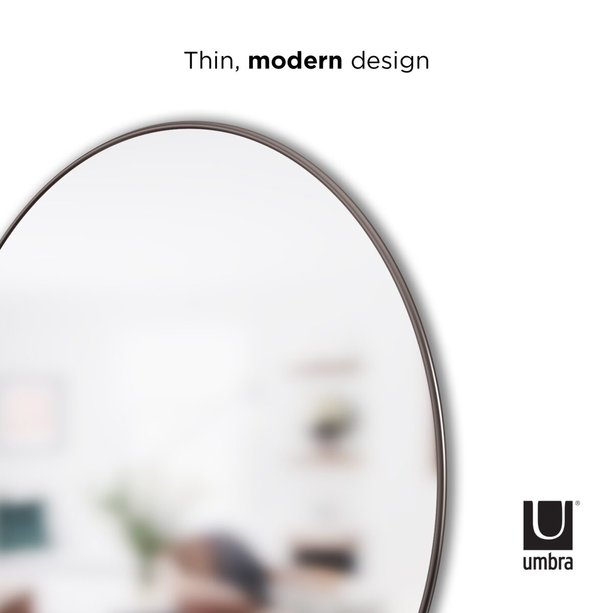 Огледало за стена UMBRA HUBBA - Ø 86 см, цвят титан