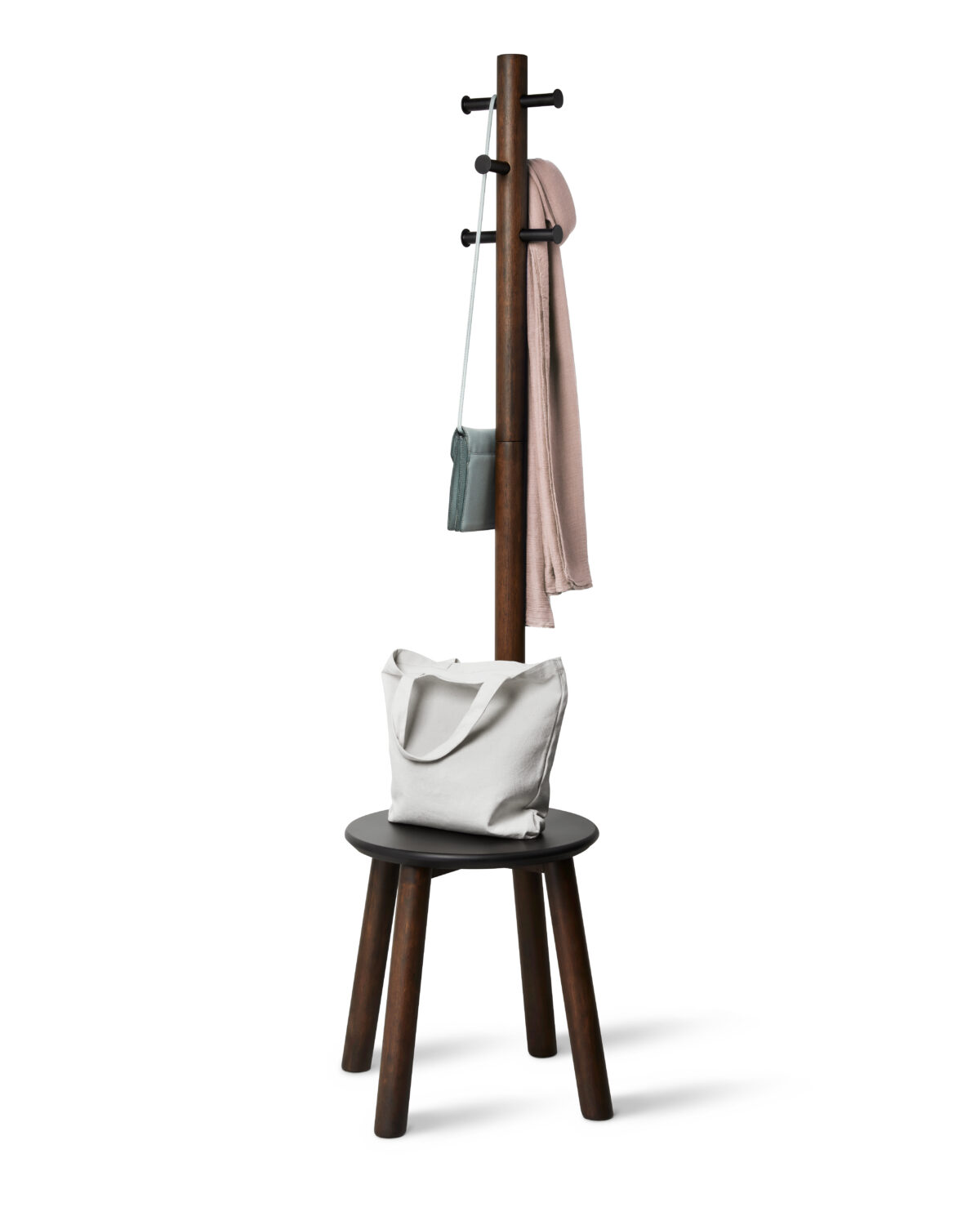 Закачалка със стол UMBRA PILLAR STOOL - цвят орех