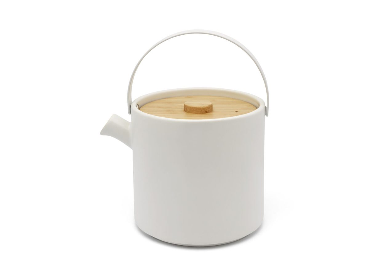 BREDEMEIJER Керамичен сет за чай с филтър и приставка за подгряване “Umea“ - бял - 1,2 л.