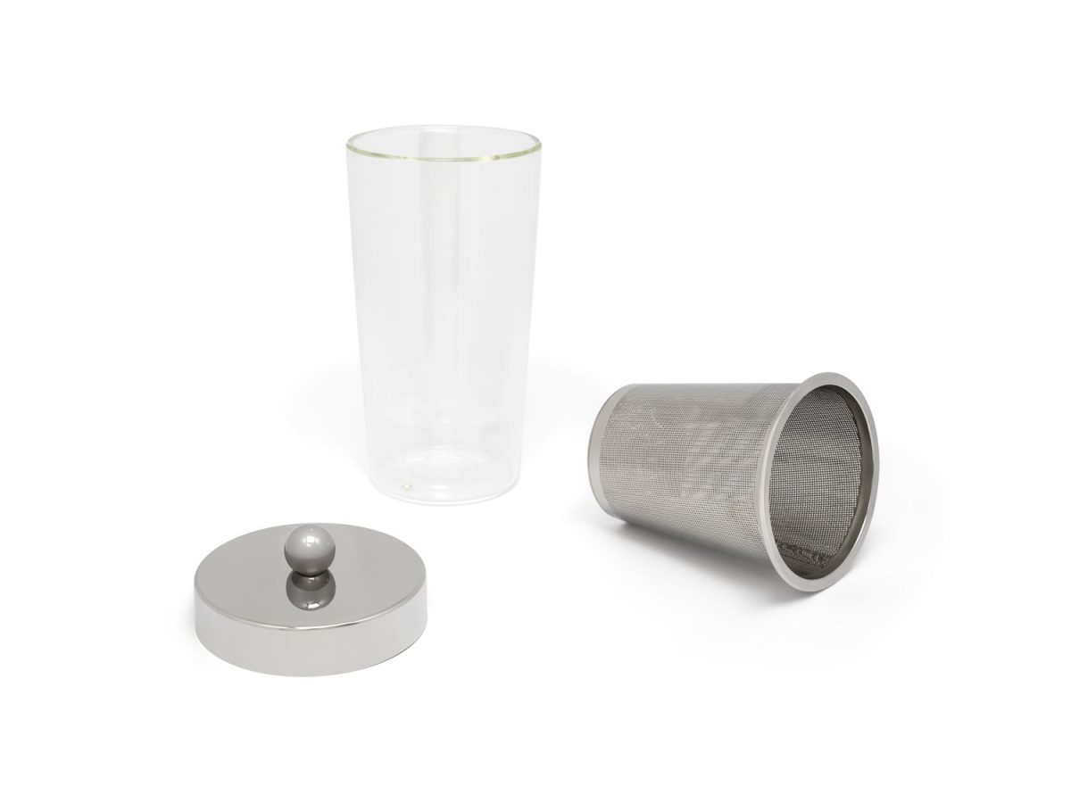 BREDEMEIJER Двустенна стъклена чаша с филтър и капак - 350 мл.