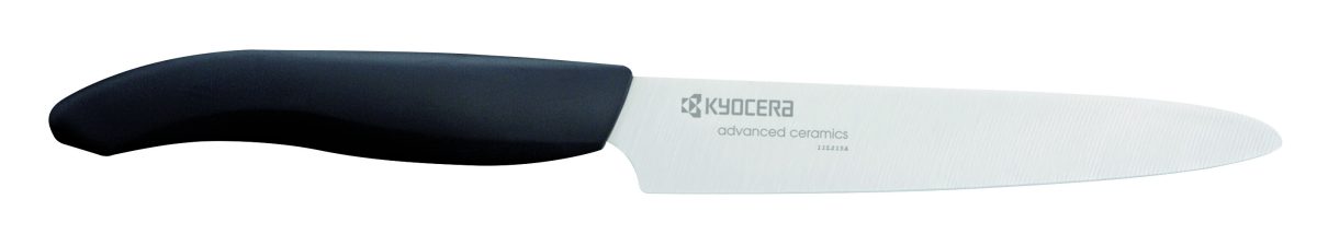 Керамичен нож за домати KYOCERA - бяло острие/черна дръжка, 12,5 см