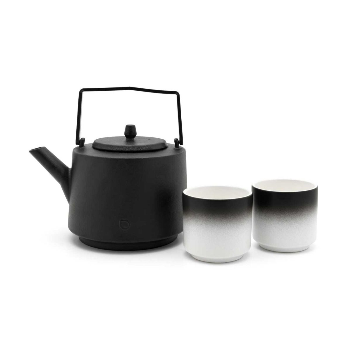 Подаръчен сет чугунен чайник BREDEMEIJER Hubei - 1,2 л и 2 бр порцеланови чаши за чай