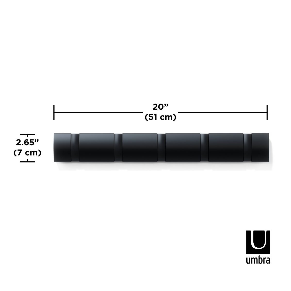 Закачалка с 5 бр куки UMBRA FLIP - цвят черен