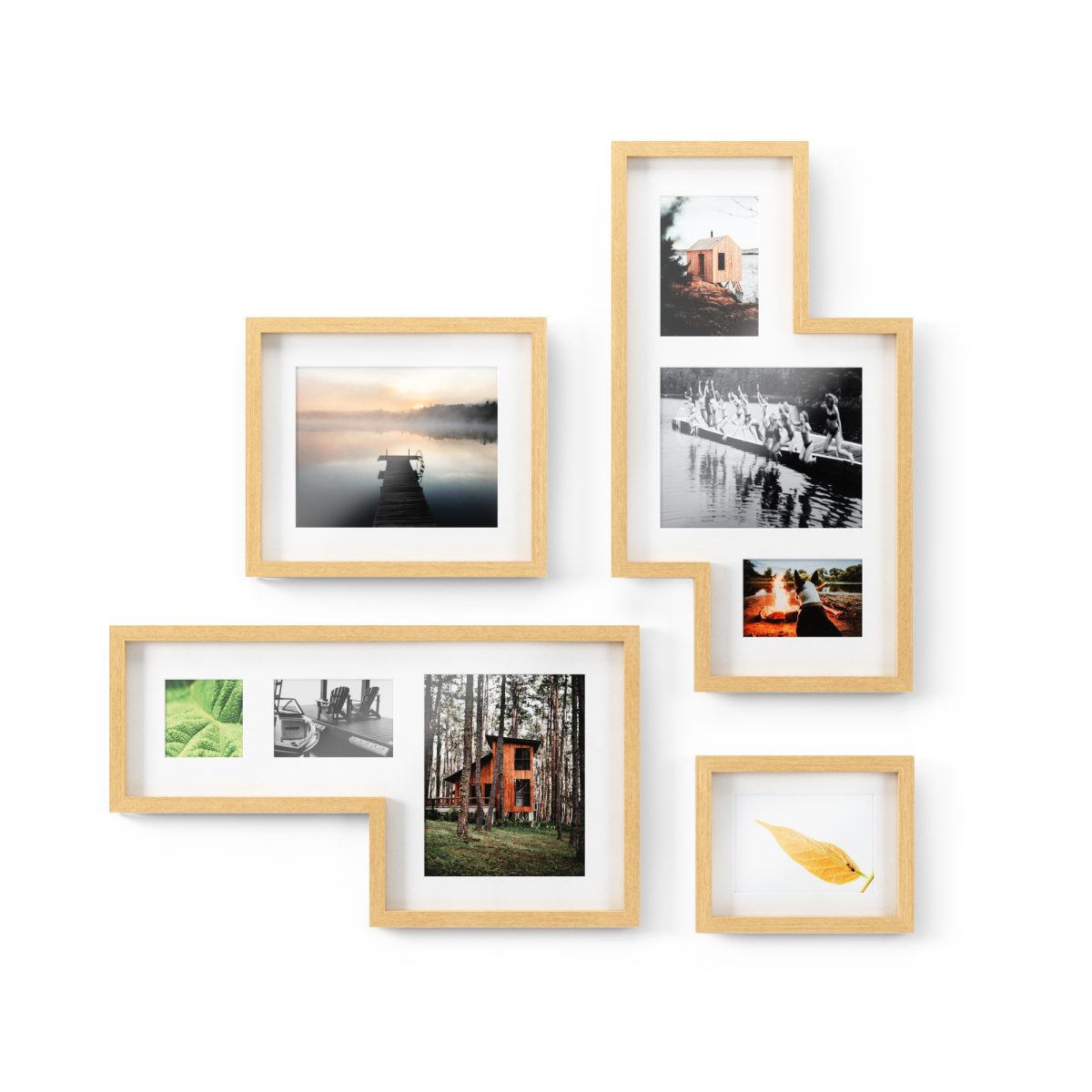 Комплект от 4 бр рамки за снимки UMBRA MINGLE GALLERY - цвят натурален