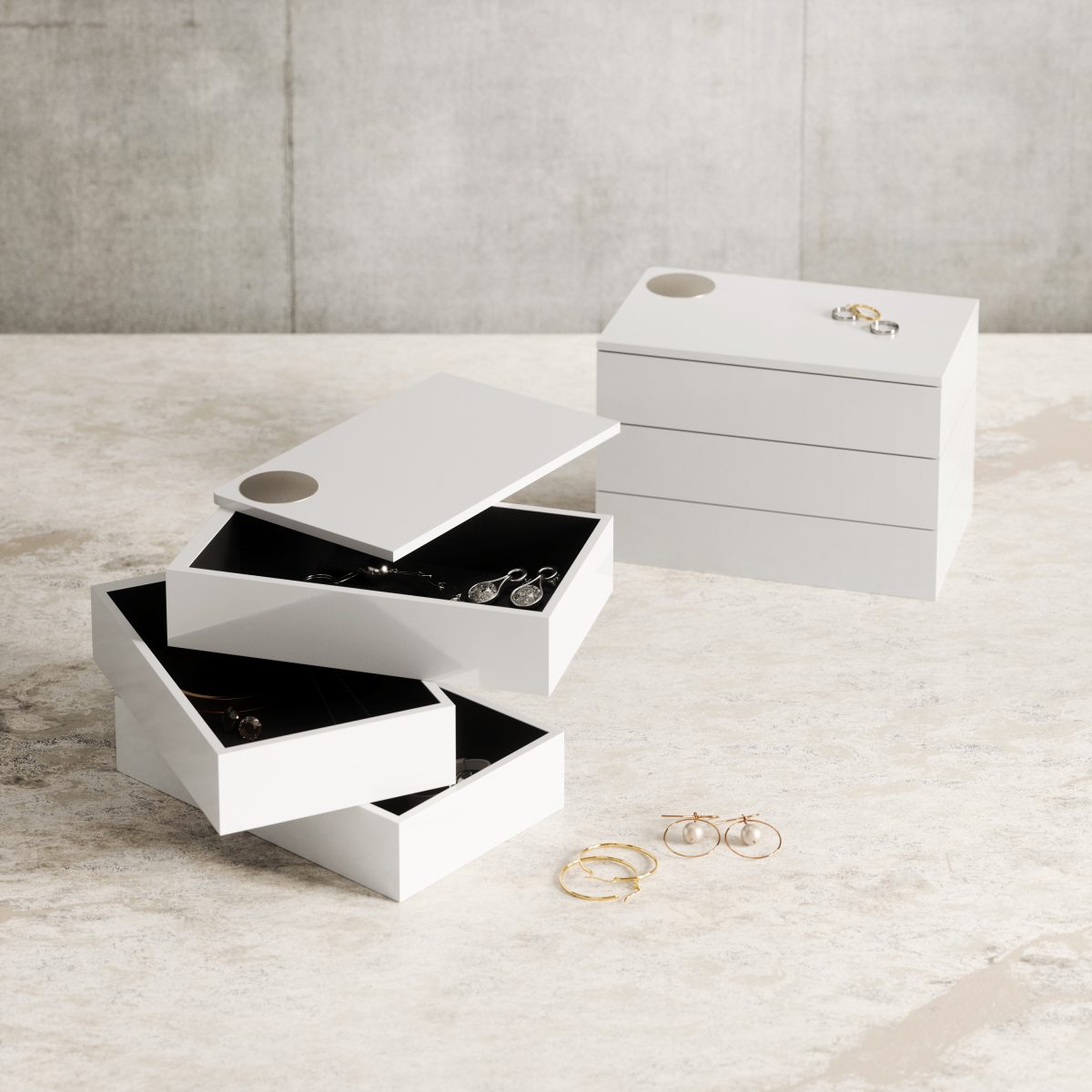 Кутия за бижута и аксесоари UMBRA SPINDLE - цвят бял