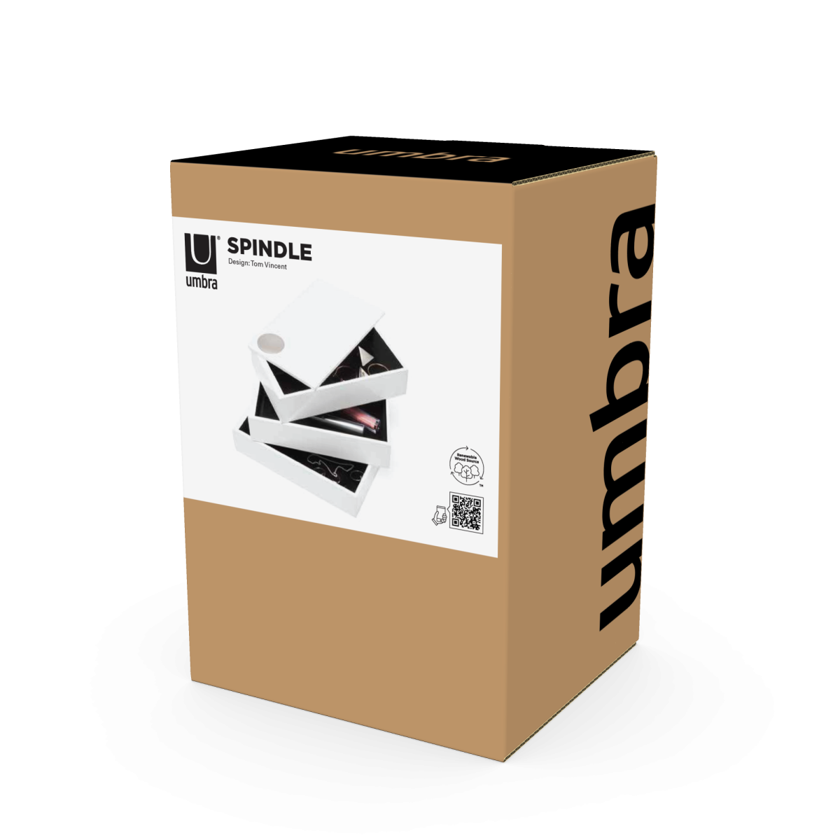 Кутия за бижута и аксесоари UMBRA SPINDLE - цвят бял