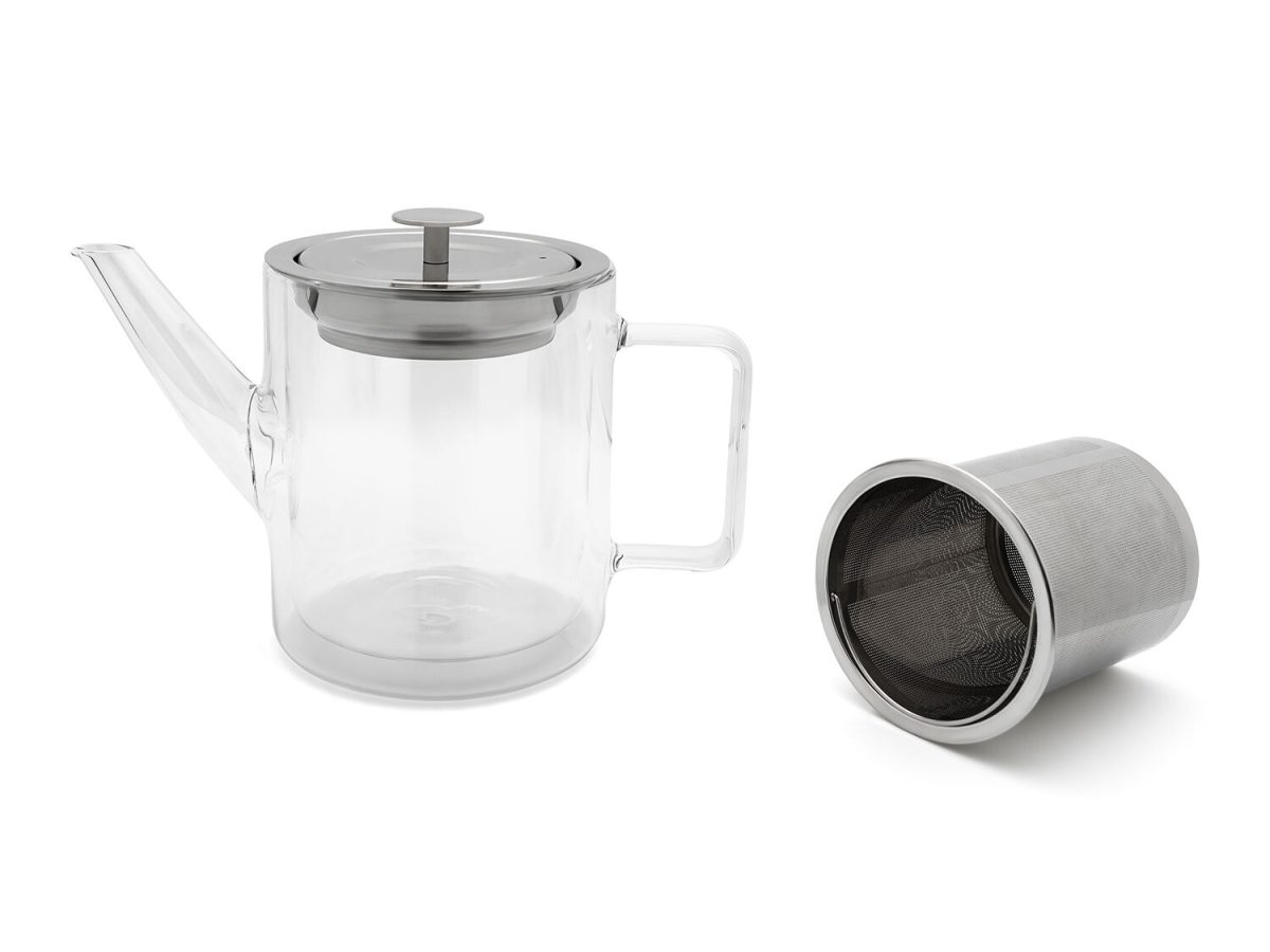 BREDEMEIJER Двустенен стъклен чайник със стоманен инфузер “San Remo“ - 1 л.
