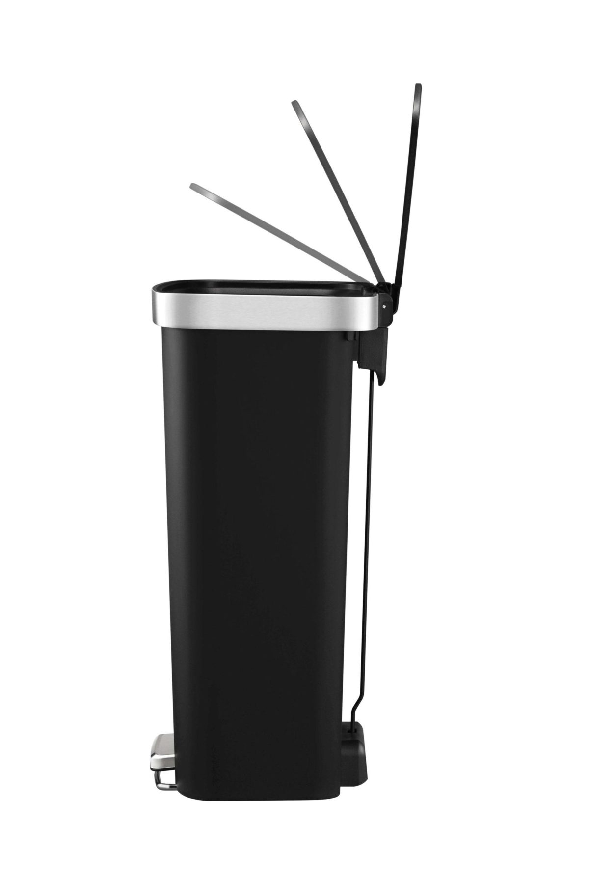 EKO Кош за отпадъци с вградени колелца “HANA“ - черен - 50л