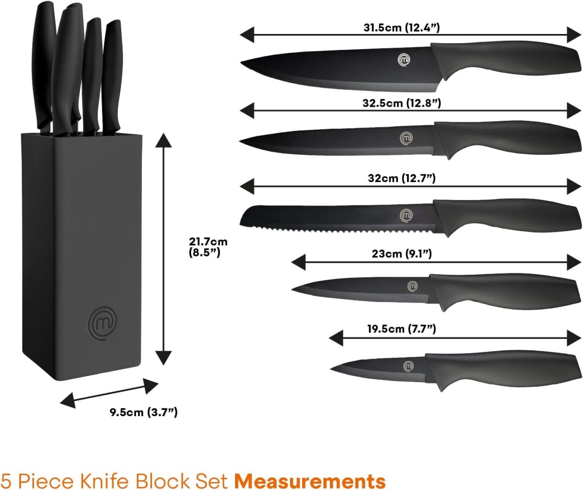 Комплект ножове 5 ч + блок Master Chef